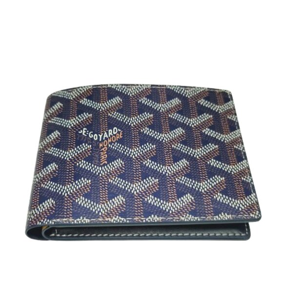 Goyard Victoire Bi-Fold Wallet in Navy Blue Leather - Picture 8 of 10